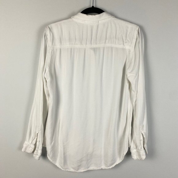 Marine Layer Women's Button Up Shirt Large Long Sleeve White Top - Picture 4 of 7